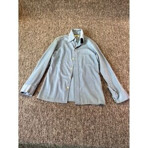 Viking Shirt Men Medium Blue Corduroy Classic Fit Long Sleeve Collared Button Up
